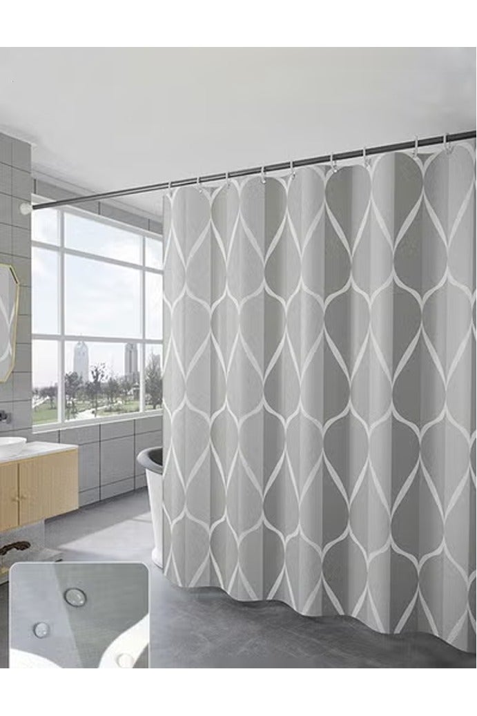 Waterproof Shower Curtain，Thickened Bathroom Curtains，Moisture Absorption And Durability，Waterproof Quick Drying，Anti Mold，With Hooks，For Bathroom And Bath Tub，120*180cm - Image 1