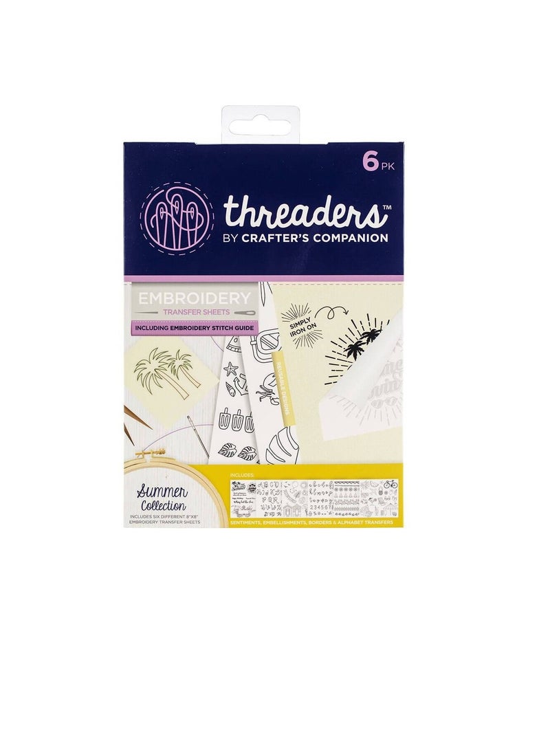 Crafter's Companion Embroidery Transfer Sheets Threaders Summer - Image 2