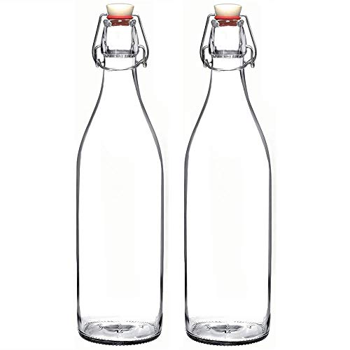 VILON Italian premium Water, Milk, Juice glass bottle, 500ml, transparent set of (4) - Image 1