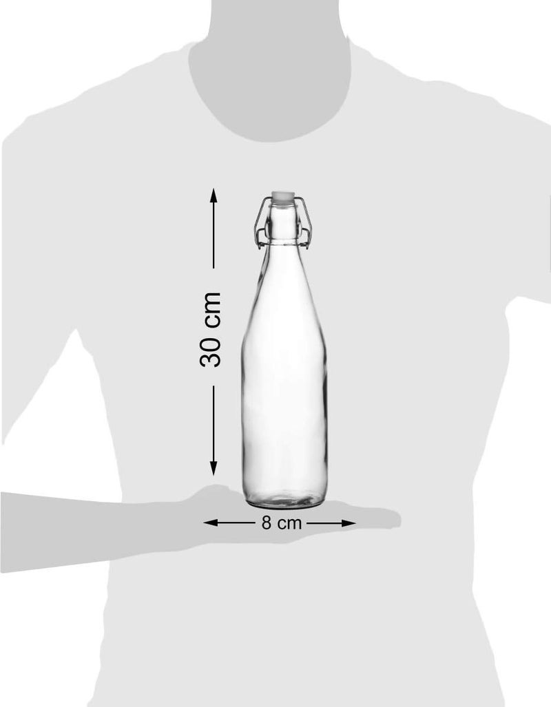 VILON Italian premium Water, Milk, Juice glass bottle, 500ml, transparent set of (4) - Image 5