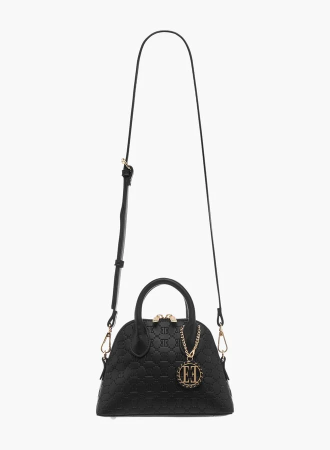 ايل Womens Monogram Embossed Mini Crossbody Bag With Zip Closure And Double Handle
