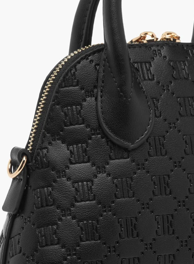ايل Womens Monogram Embossed Mini Crossbody Bag With Zip Closure And Double Handle