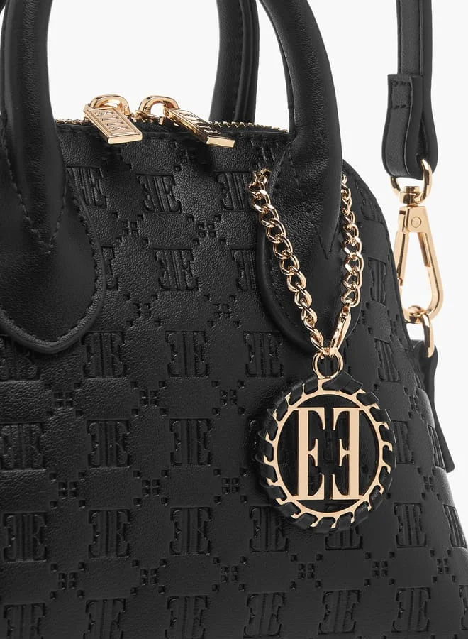 ايل Womens Monogram Embossed Mini Crossbody Bag With Zip Closure And Double Handle