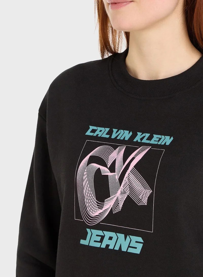 Calvin Klein Jeans Graphic Knitted Sweatshirt