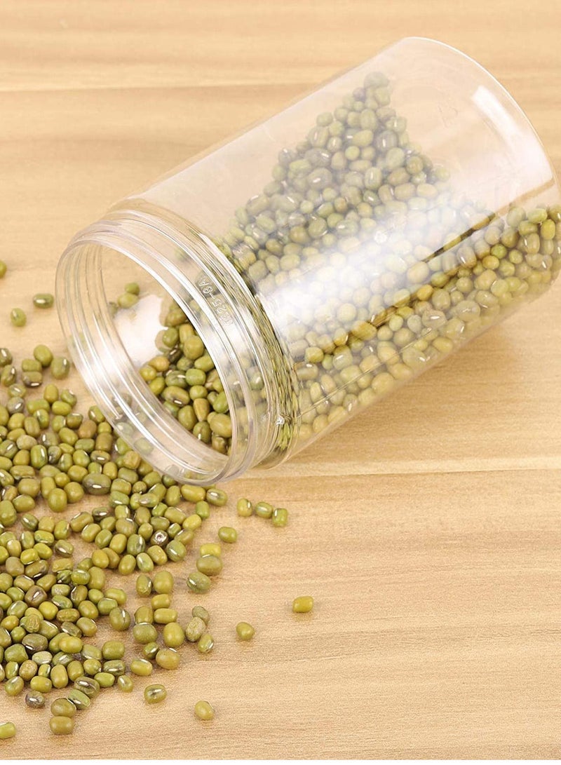 ALSAQER 12 Pieces (680ml) Spice Storage Empty Bottle Refillable Clear Jar/Biscuit Jar/Food Container/Plastic Pet Jars/Cansister Plastic Bottle with Metal Gold Lids - Image 5