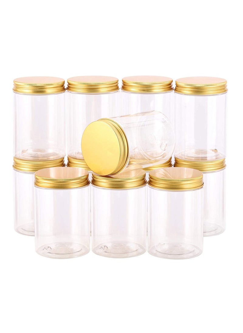 12 Pieces (680ml) Spice Storage Empty Bottle Refillable Clear Jar/Biscuit Jar/Food Container/Plastic Pet Jars/Cansister Plastic Bottle with Metal Gold Lids - pzsku/ZEEC29E80779A2CB27B0DZ/45/_/1658080755/ab2ceed2-d8c1-4c55-8550-85b8e2898e46