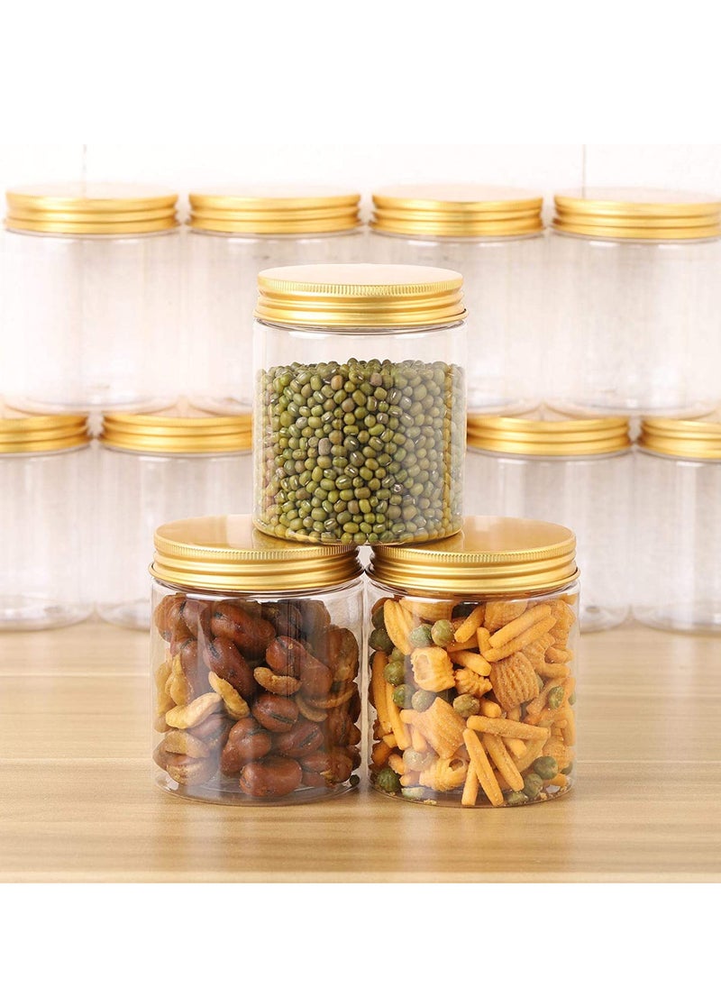 12 Pieces (680ml) Spice Storage Empty Bottle Refillable Clear Jar/Biscuit Jar/Food Container/Plastic Pet Jars/Cansister Plastic Bottle with Metal Gold Lids - pzsku/ZEEC29E80779A2CB27B0DZ/45/_/1658080755/b6accbca-937c-409d-9fab-da680bade018