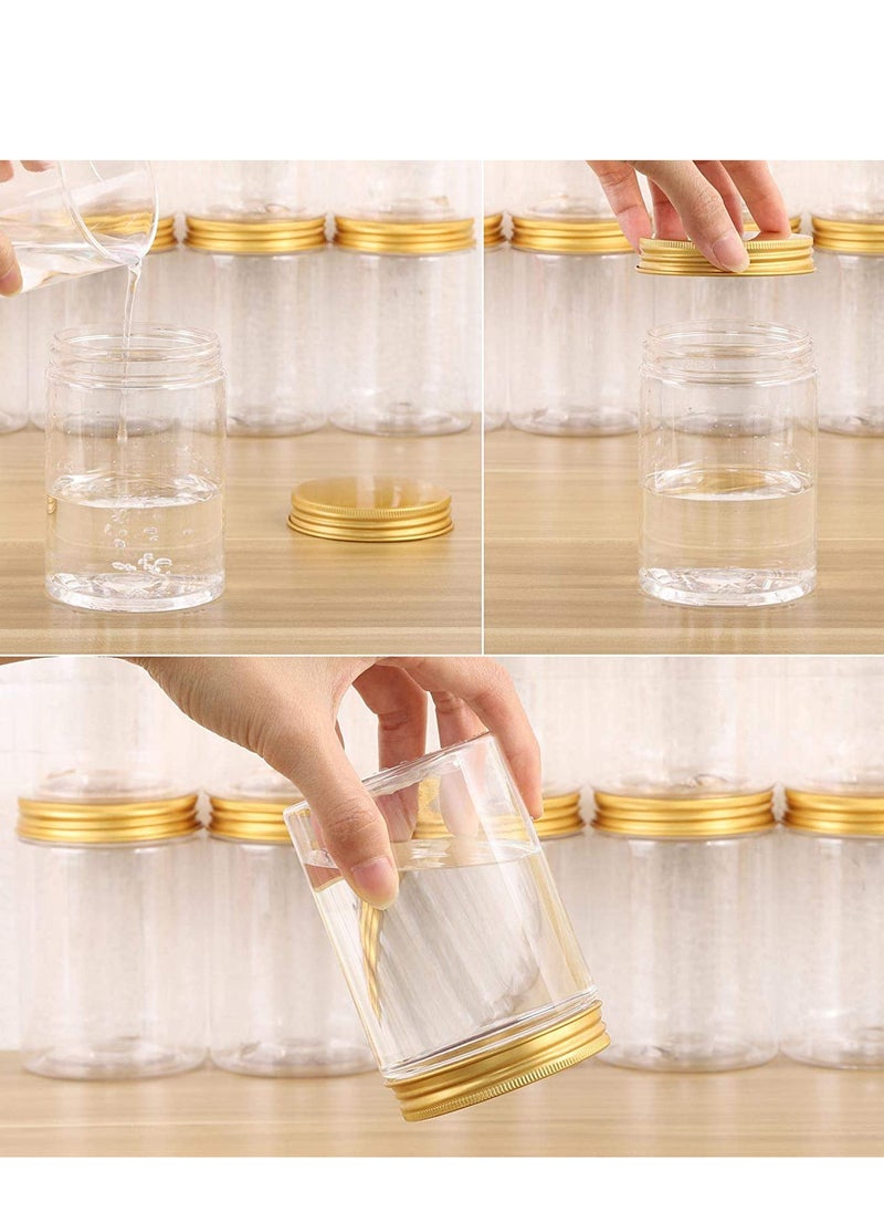 12 Pieces (680ml) Spice Storage Empty Bottle Refillable Clear Jar/Biscuit Jar/Food Container/Plastic Pet Jars/Cansister Plastic Bottle with Metal Gold Lids - pzsku/ZEEC29E80779A2CB27B0DZ/45/_/1658080755/d2503e74-a92a-427e-b282-a322efa5d5cc