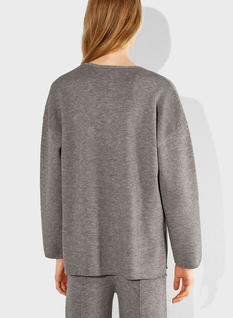 PARFOIS V-Neck Knitted Sweater