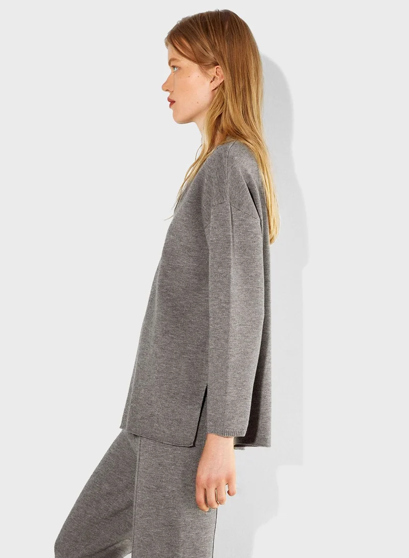 PARFOIS V-Neck Knitted Sweater