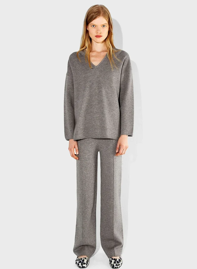 PARFOIS V-Neck Knitted Sweater