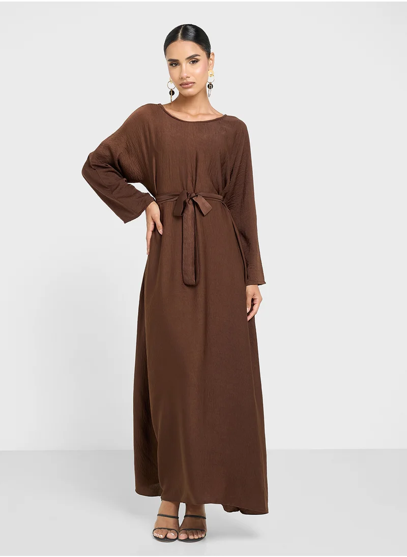 Khizana Sheer Embroidered Abaya With Inner & Sheila