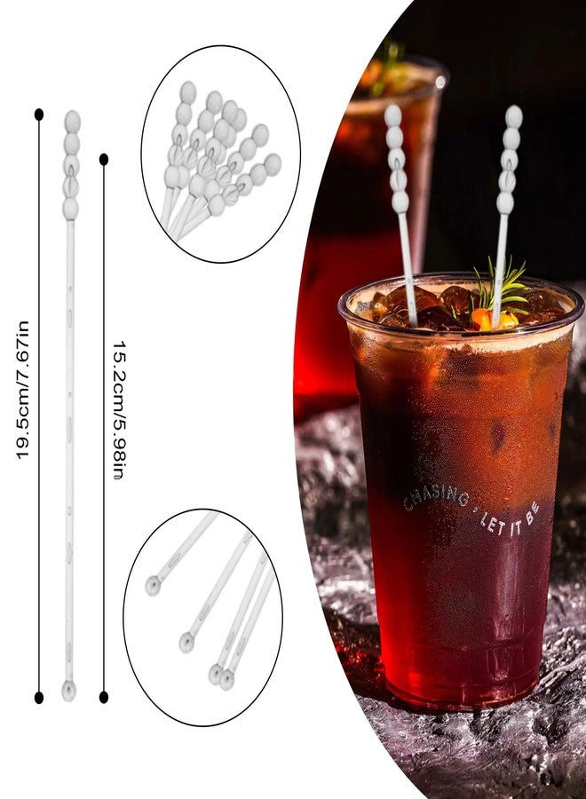 JIELUO 100 Pieces Ball Head Stirrer Disposible Plastic 5-Ball Round Top Crystal Swizzle Sticks, Crystal Cake Pops, Cocktail Coffee Drink Stirrers (Clear) - Image 2