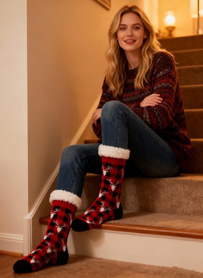 Cozylook Women's Fuzzy Slipper Socks with Non-Slip Grippers, Cozy Fluffy Sherpa Lined, Cute Christmas Gifts for Her Mom Grandma Wife Girlfriend - Image 2