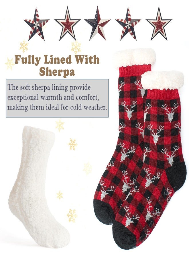Cozylook Women's Fuzzy Slipper Socks with Non-Slip Grippers, Cozy Fluffy Sherpa Lined, Cute Christmas Gifts for Her Mom Grandma Wife Girlfriend - Image 3