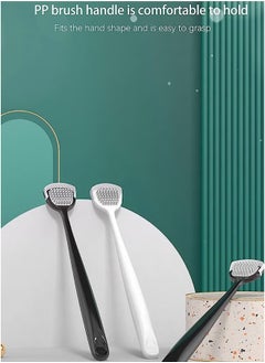HY 2 Pcs Tongue Cleaner Scraper, Portable Reusable Tongue Scraper Tongue Cleaning for Oral Cleaning and Reducing Bad Breath (Black+White)  - Image 3