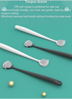 HY 2 Pcs Tongue Cleaner Scraper, Portable Reusable Tongue Scraper Tongue Cleaning for Oral Cleaning and Reducing Bad Breath (Black+White)  - Image 4