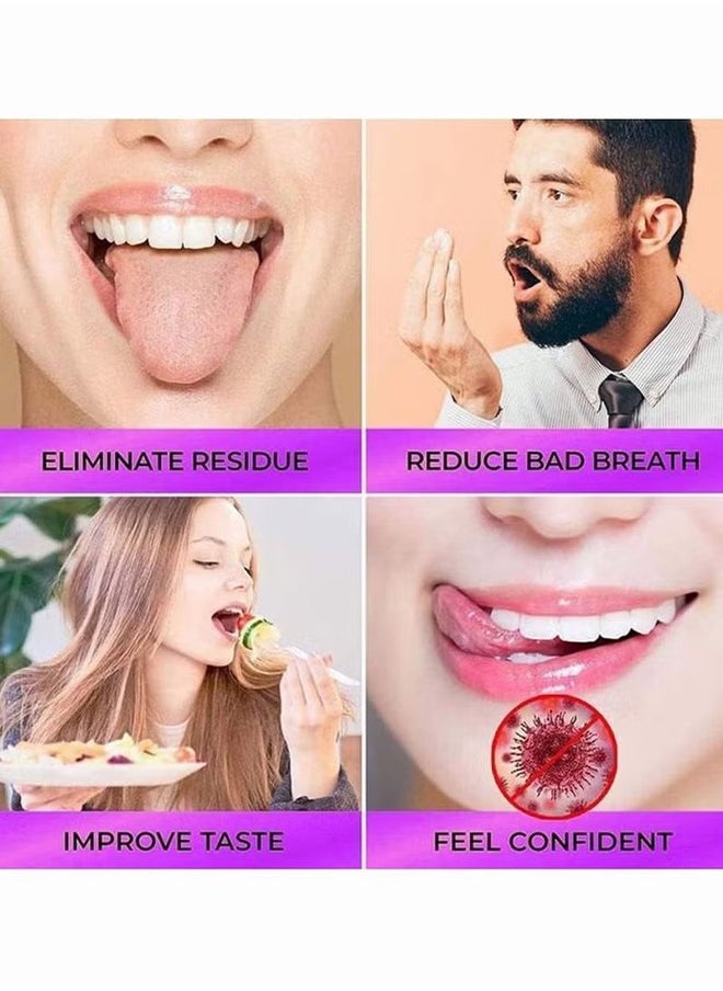 HY - 2 Pcs Tongue Cleaner Scraper, Portable Reusable Tongue Scraper Tongue Cleaning for Oral Cleaning and Reducing Bad Breath (Black+White) - Image 1