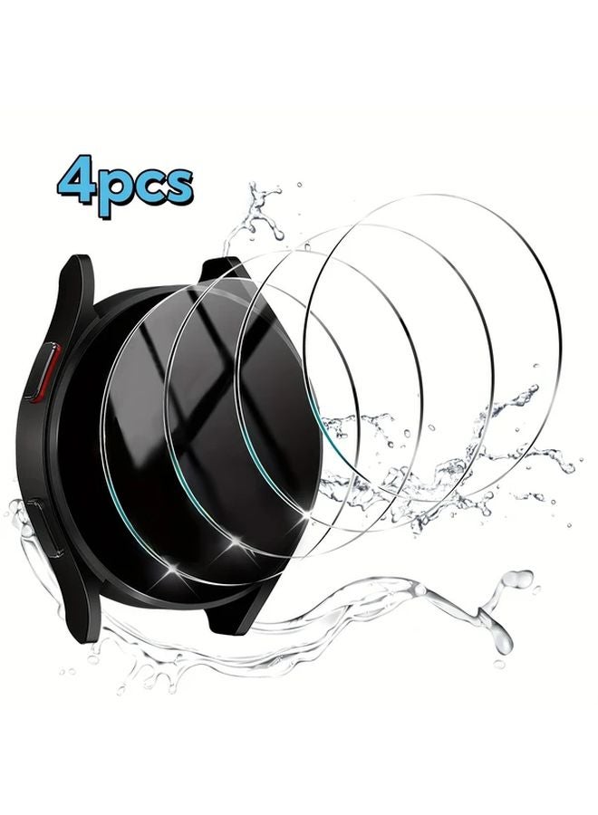 4pcs Tempered Glass Screen Protector for Galaxy Watch 7 Series 40mm 9H Hardness Oil Resistant - Image 1