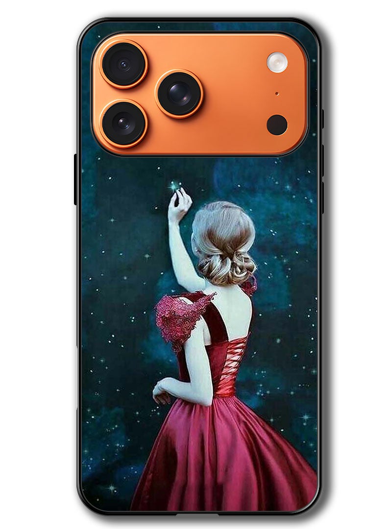 Theodor Case Compatible with Apple iPhone 17 Pro Max 6.9 Inch Protection Shockproof Bumper Cover Girl Touching Star - Image 1