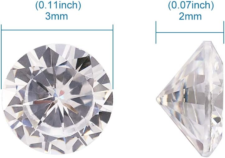 Craftdady 50pcs 3mm Clear Cubic Zirconia Stone Loose CZ Rhinestone Faceted Cabochons for Earring Bracelet Pendants Jewelry DIY Craft Making - Image 5