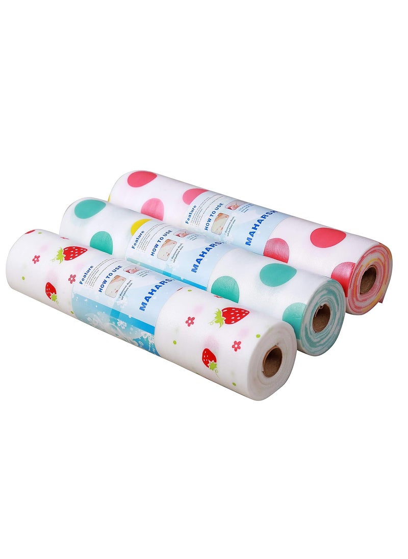 Maharsh Maharsh Printing Antibacterial Cabinet Plastic Polka Dot Foam Household Wardrobe Moisture Drawer Pad Waterproof Non-Slip Paper Kitchen Cupboard Liners Roll Mat(Multicolour) (3, 30x300)  - Image 1