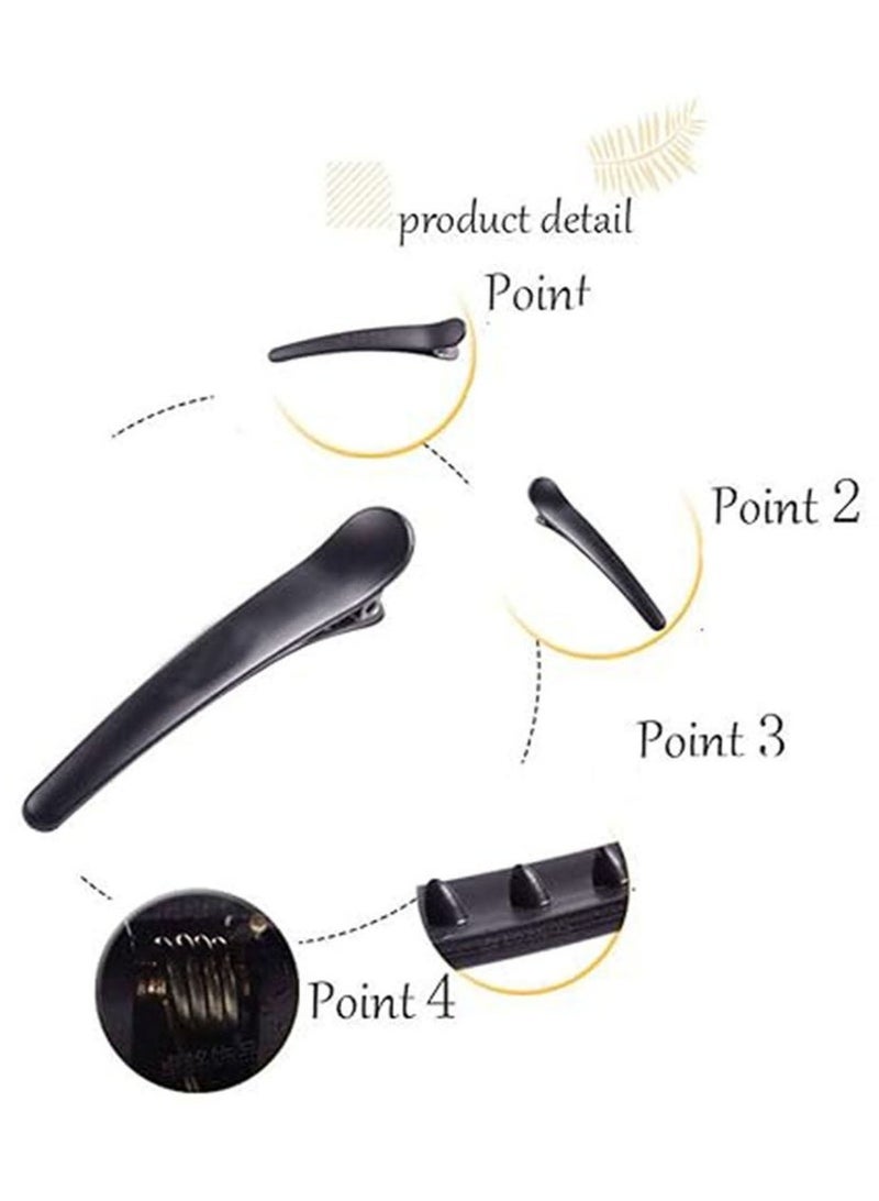 12Pcs Duck Bill Hair Clip, 3.6 Inch Matte Alligator Hair Clips, Hair Barrettes, Hair Styling Hairdressing Accessories, 1pcs Antistatic Tai Comb(Black) - Image 3