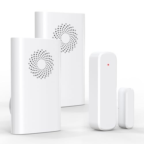 AMHEY Wireless Door Chime for Business Entering Door Open Alarm for KidToddler Home Safety 500ft Range 51 Ringer Door Dinger Buzzer Alert 2 Receivers 1 Sensor - Image 1