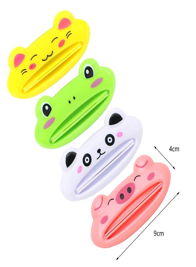 SAISN Toothpaste Squeezers with Cute Cartoon Animal Pattern Tube Squeezers for Multiple Purposes (4 Pack, Style A) - Image 1