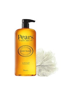 Pears Pure & Gentle Original Body Wash With Glycerin ,Dermatogically Tested, 100% Soap Free Shower Gel,Imported,750 Ml (Free Loofah)  - Image 2