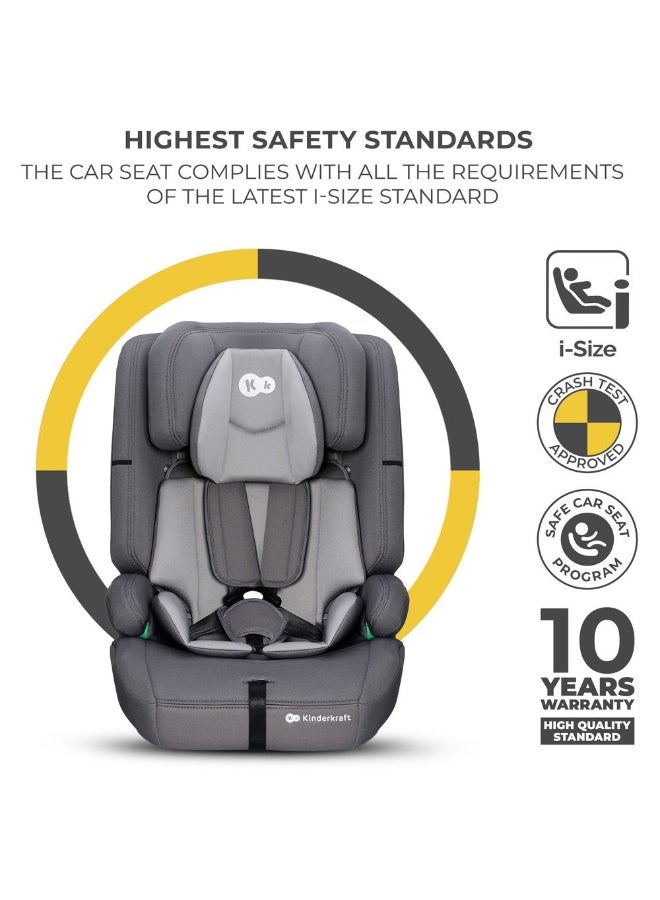 Kinderkraft SAFETY FIX 2 i-Size Convertible Car Seat – 15 Months to 12 Years (9-36 kg) with ISOFIX - Grey - Image 2