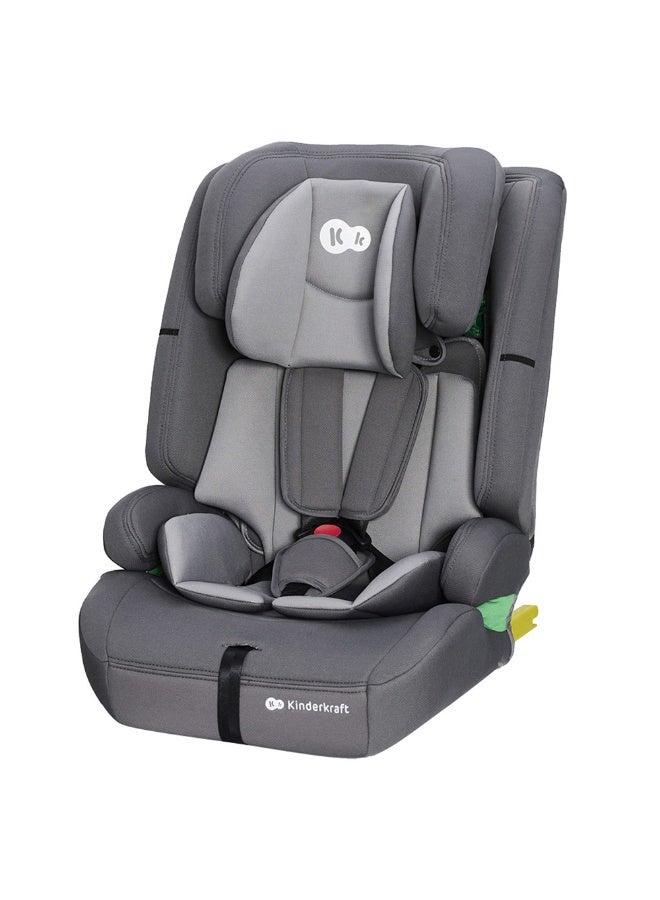 Kinderkraft SAFETY FIX 2 i-Size Convertible Car Seat – 15 Months to 12 Years (9-36 kg) with ISOFIX - Grey - Image 1