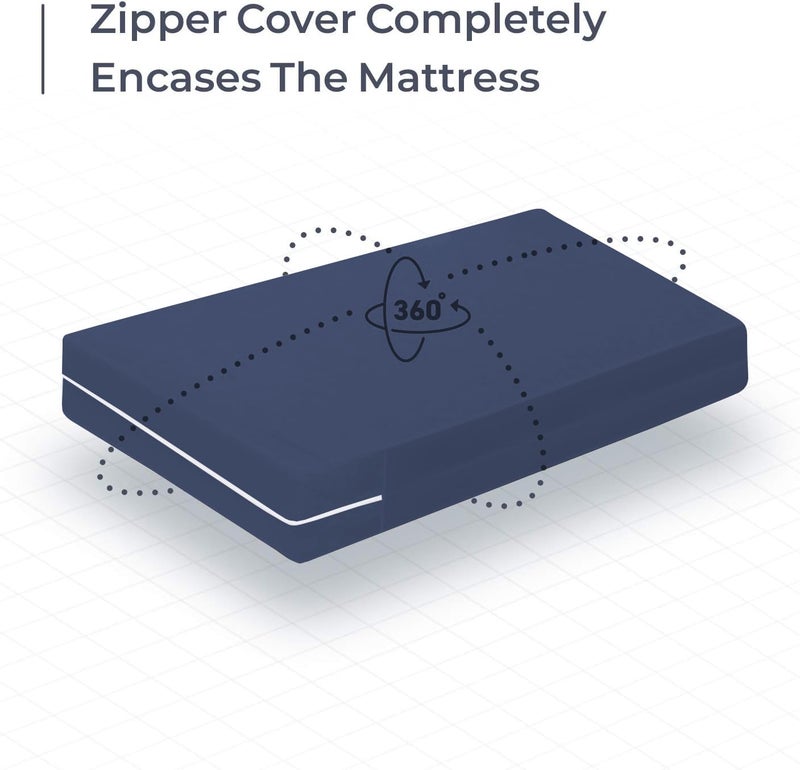 Vocal Store Ultra Soft Waterproof Mattress Protector Queen Size Fitting 10" Deep Mattress | Breathable Hypoallergenic Full Mattresses Cover (60x72x10 inch|5x6x0.83 Feet - Blue) - Image 3