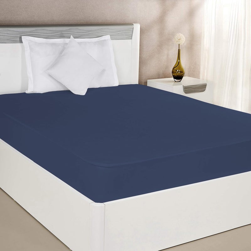 Vocal Store Ultra Soft Waterproof Mattress Protector Queen Size Fitting 10" Deep Mattress | Breathable Hypoallergenic Full Mattresses Cover (60x72x10 inch|5x6x0.83 Feet - Blue) - Image 1