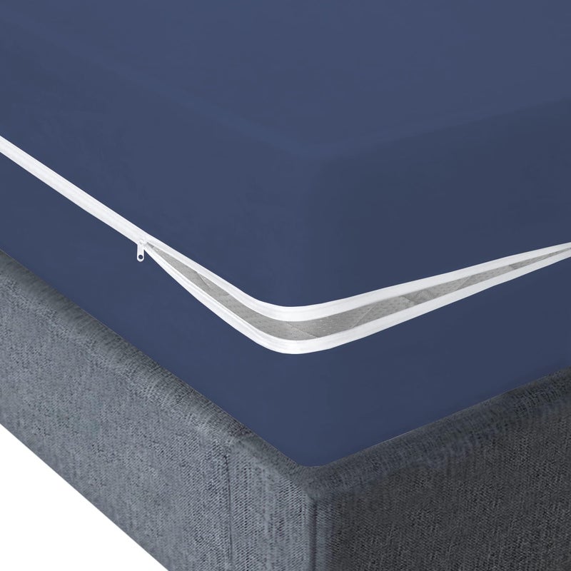 Vocal Store Ultra Soft Waterproof Mattress Protector Queen Size Fitting 10" Deep Mattress | Breathable Hypoallergenic Full Mattresses Cover (60x72x10 inch|5x6x0.83 Feet - Blue) - Image 2