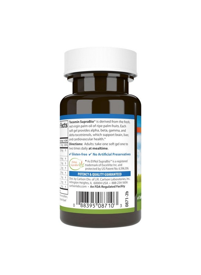 Carlson - Tocomin SupraBio, Full Spectrum Tocotrienol Complex, Non-GMO Tocotrienols, Alpha, Beta, Gamma, Delta, 60 Softgels - Image 3