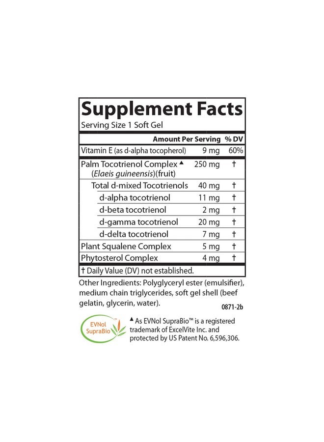 Carlson - Tocomin SupraBio, Full Spectrum Tocotrienol Complex, Non-GMO Tocotrienols, Alpha, Beta, Gamma, Delta, 60 Softgels - Image 4