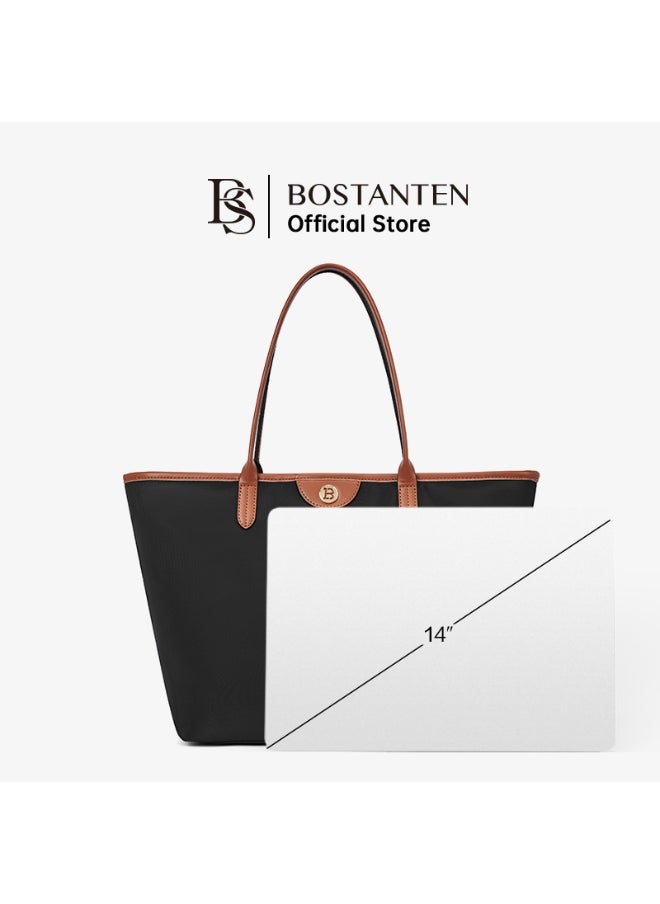 Bostanten BOSTANTEN Ladies Shoulder Bag & Underarm Tote – Off White with Brown | Elegant Everyday Handbag for Women  - Image 4