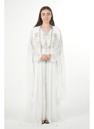 AL BENT AL SHARQIEH embroidered chiffon kaftan dress
