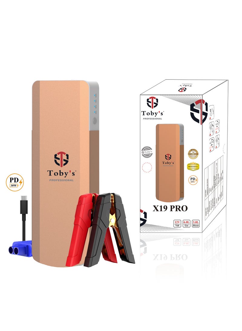 Toby's Toby's X19 PRO Jump Starter For Cars 16000mAh And 59.2WH Power Bank For Electronic Devices  - Image 1