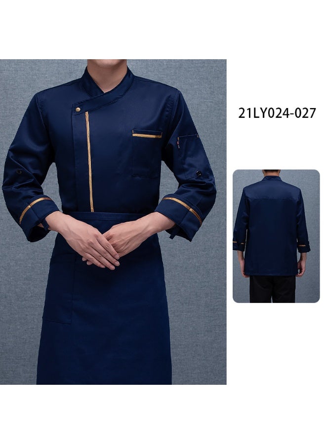 NIBEMINENT High-End  Chef Overalls Kitchen Kitchen Canteen Restaurant Restaurant Work Wear Men's and Women's Catering Autu  - Image 1