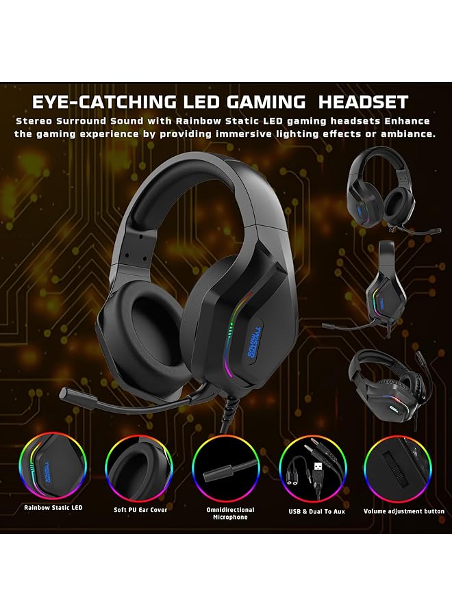 TWISTED MINDS 4 In 1 Gaming Bundle – Tm Horizon X 87 Key Wired Mechanical Keyboard 6 Level Dpi Rgb Mouse Rainbow Led Headset & Large Mouse Pad - Image 5