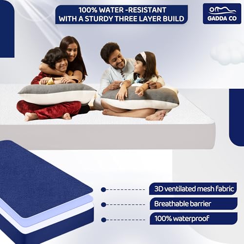 GADDA CO Cotton Feel Waterproof Mattress Protector for King Size Bed | Ultra Soft Terry Fabric | Breathable & Hypoallergenic | Fits 72x72 inch (6x6 ft) Mattress | White | Pack of 1 - Image 4