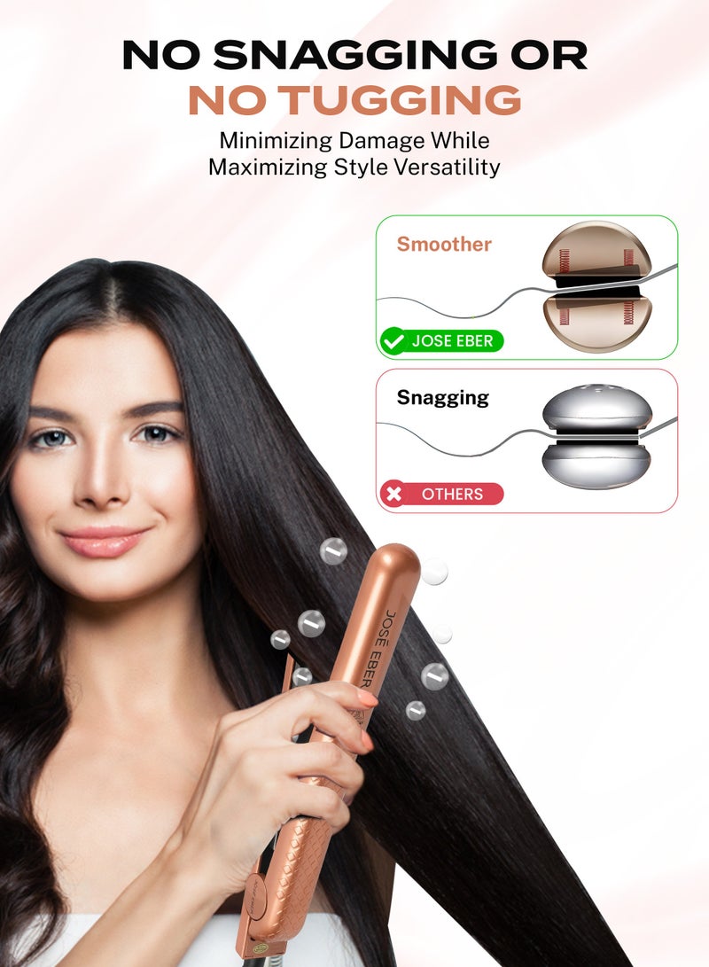 Pure Ceramic Flat Iron - Frizz-Free Styling Hair Straightener For Salon-Quality Results- Dual Voltage Travel Iron Gold