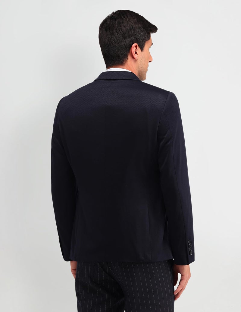 Arrow Men's Blue Chevron Notch Collar Long Sleeve Formal Polyester Slim Fit Blazer (ARAIBZ5069_Blue_38) - Image 5