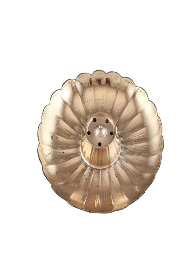 SACCH Pure Brass Flower Agardan Agarbatti Stand | 8.6cm Compact Base | 5-Hole Incense Holder for Pooja & Gifting | Small Brass Pooja Accessories (Heavy Flower ~85g, Pack of 1) - Image 4
