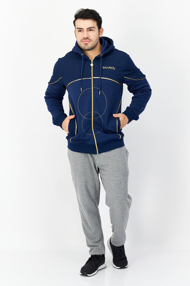 DIFUZED Marvel x Difuzed Men Hooded Long Sleeve Full Zip Embroidered Sweatshirt, Navy Blue - Image 2