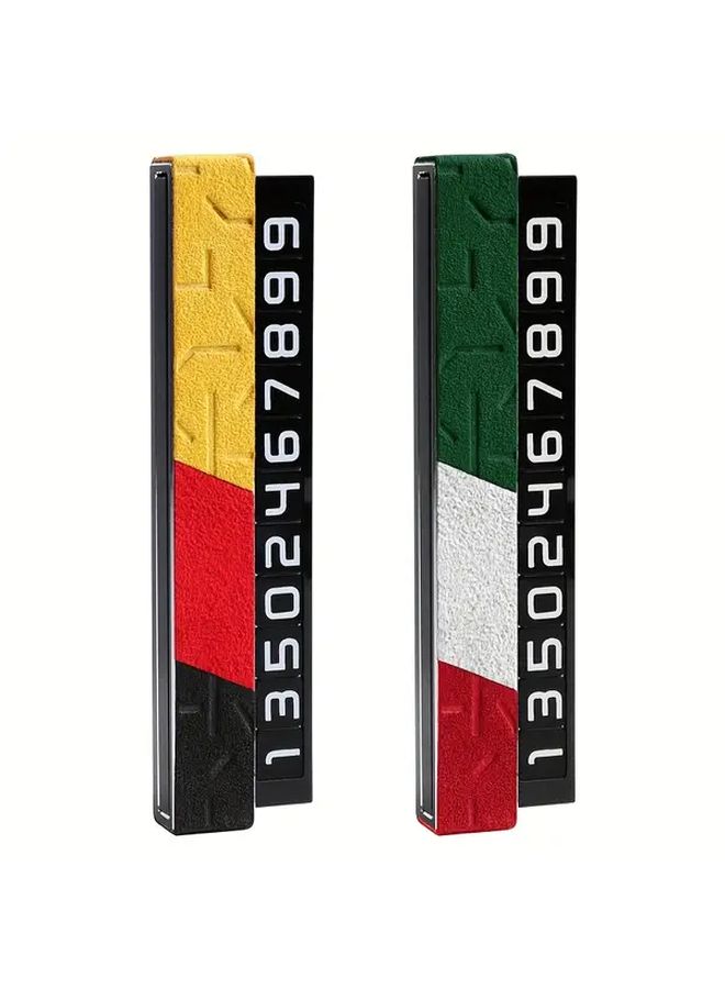 German Tricolor Adjustable Temporary Parking Number Plate Anti Slip Concealable Digits Display - Image 3