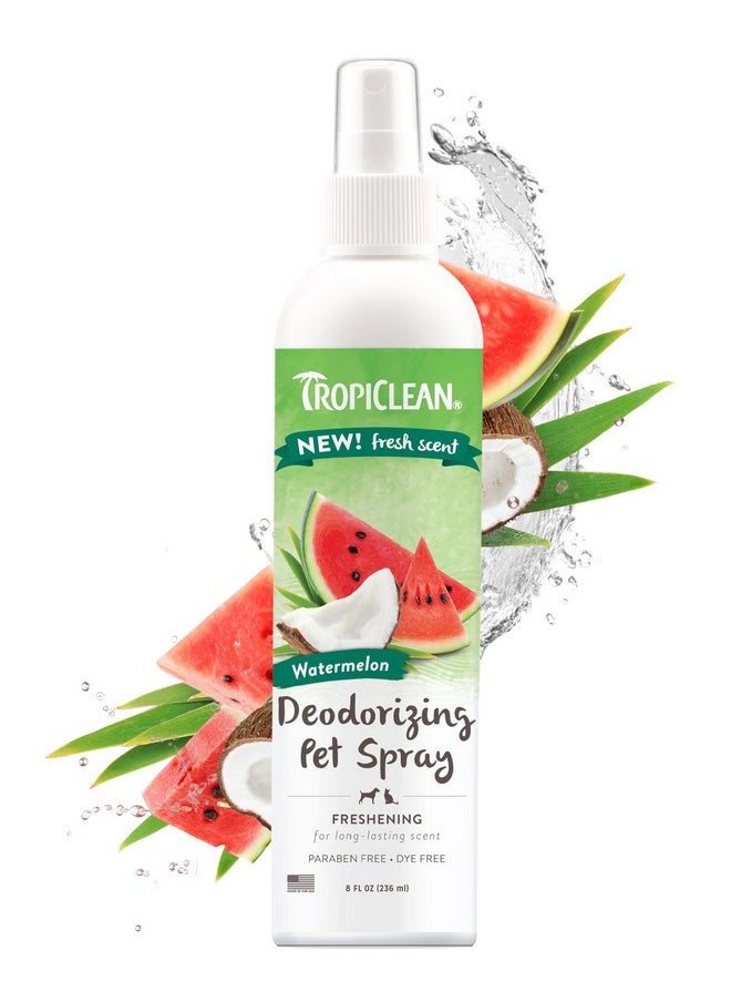 TropiClean - TropiClean Watermelon Cat & Dog Deodorizing Spray | Cat & Dog Grooming Supplies | 8 oz | Made in the USA - Image 1