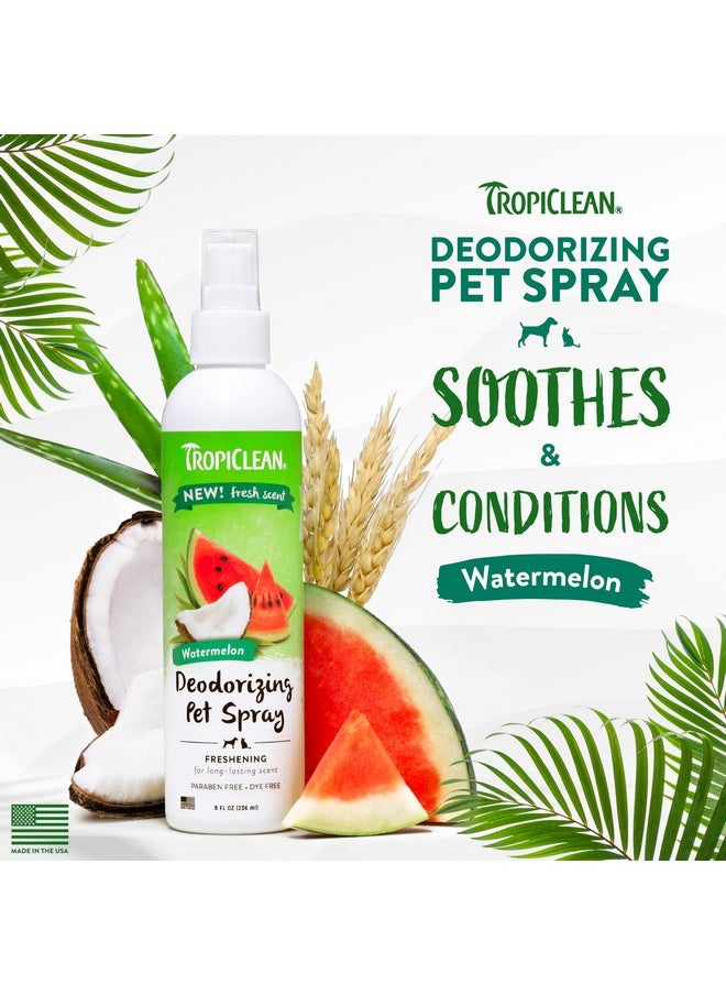 TropiClean - TropiClean Watermelon Cat & Dog Deodorizing Spray | Cat & Dog Grooming Supplies | 8 oz | Made in the USA - Image 1